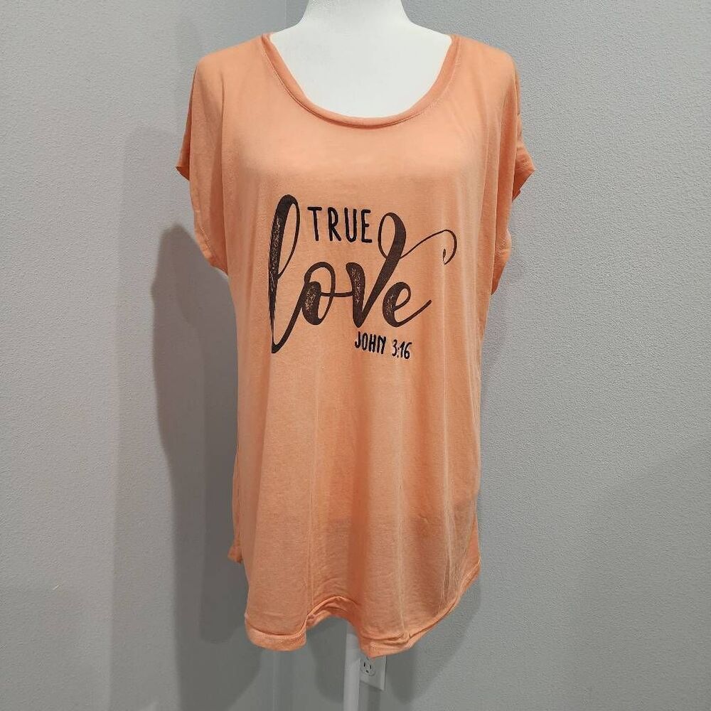 "True love John 3:16" women's light Shirt, size large
